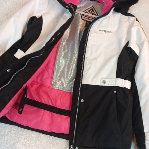 ZeroXposur Jacket XL (16) Black White Ski Coat Hood Coat insulated Water / Wind - Picture 14 of 16